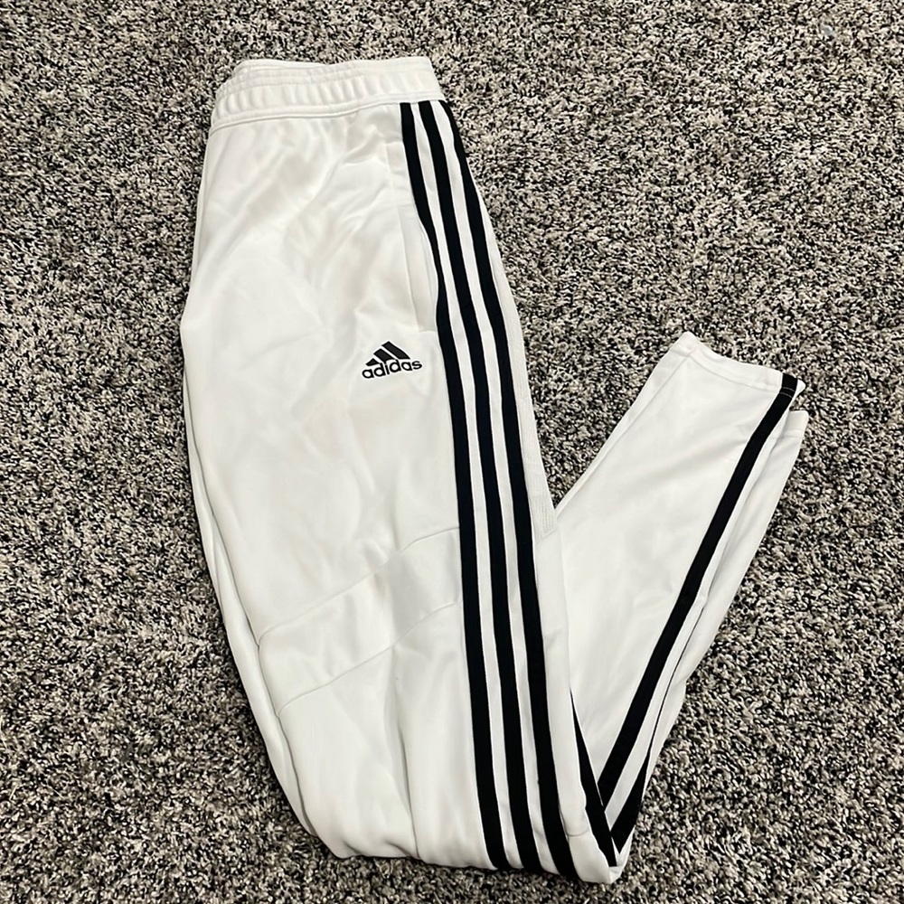 white adidas sweatpants/joggers
